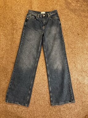 We The Free Wide Leg High-Rise Jeans - Dark Blue